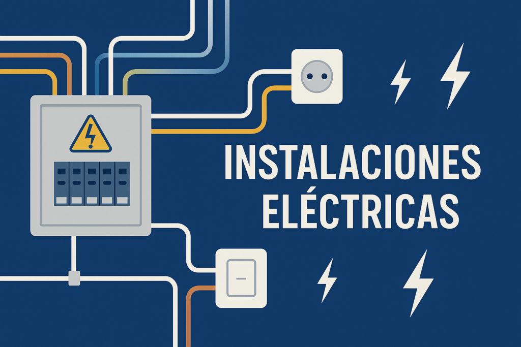 Alt="imagen con texto de instalaciones eléctricas"